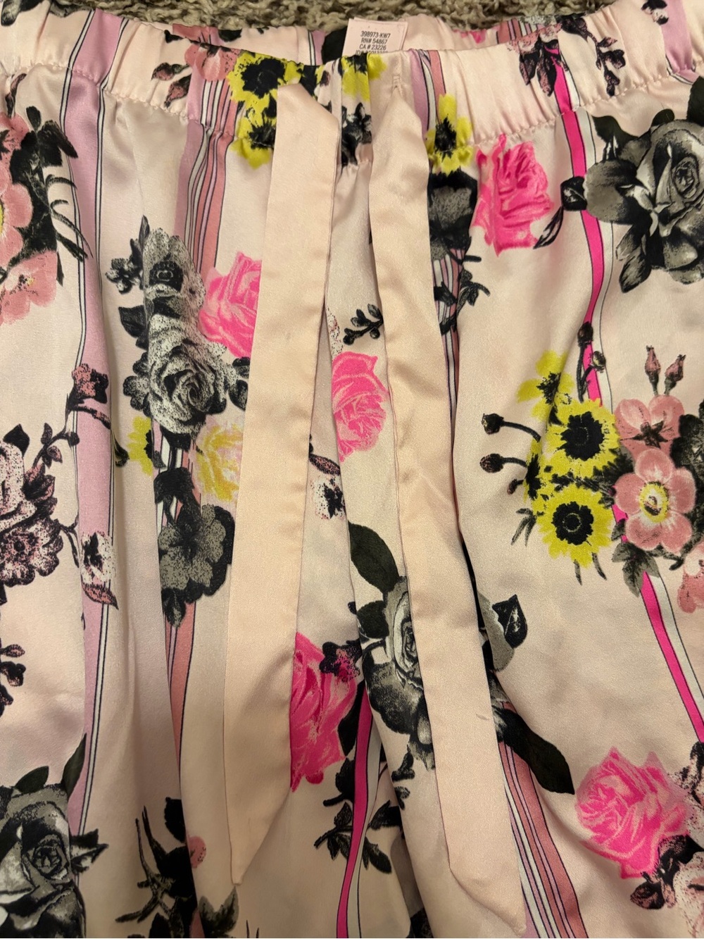 Victoria's Secret Pink Floral Stripe Pajama Set - Picture 4 of 5